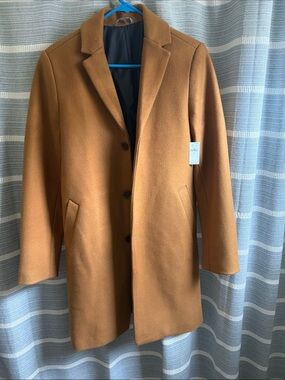 Old Navy Men's Camel Brown Single-Breasted Pea Coat